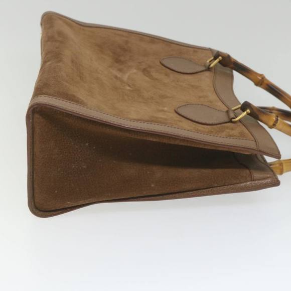 GUCCI Bamboo Hand Bag Suede Brown 082 2853 0260 0 Auth bs9787 - Picture 3 of 16